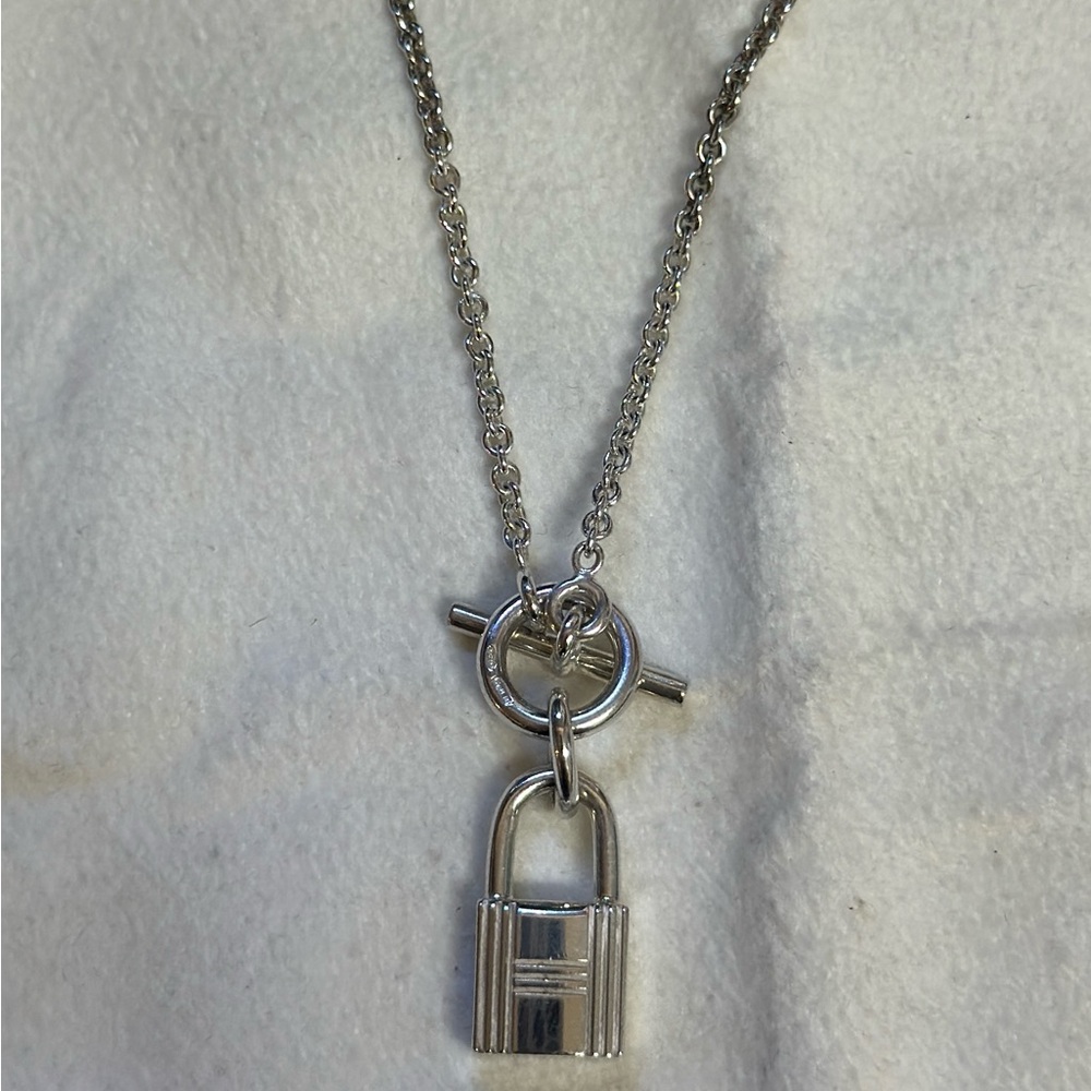 Hermes Silver Padlock Pendant